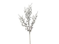 Větvička vánoční lístky stříbrná 65cm